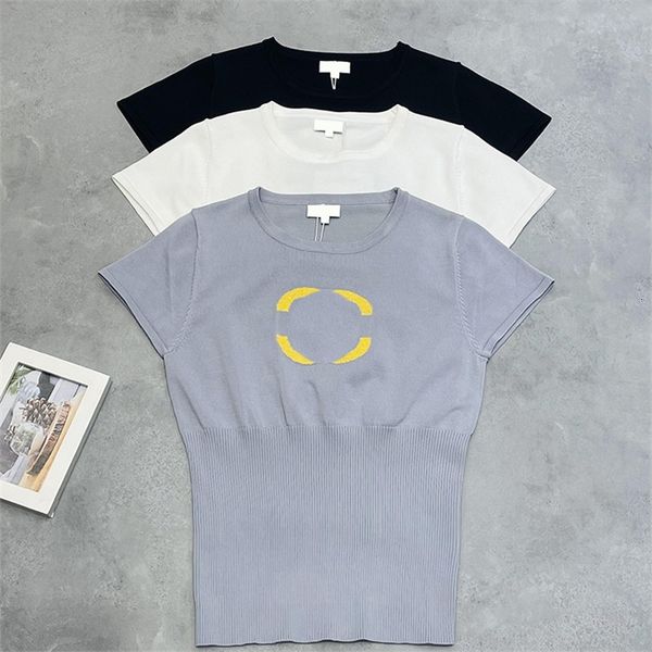women's knits & tees small fragrance letter embroidery round neck waist closed knit solid color fashion casual women's short t-shi, White
women's knits & tees small fragrance letter embroidery round neck waist closed knit solid color fashion casual women's short t-shi, White
