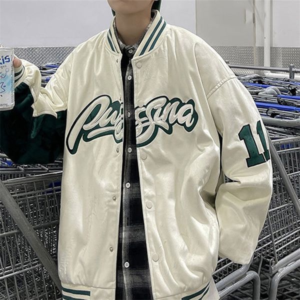vintage letter embroidery baseball jackets singlebreasted oversize varsity baseball uniform korean style casual loose coats 220817, Black;brown
vintage letter embroidery baseball jackets singlebreasted oversize varsity baseball uniform korean style casual loose coats 220817, Black;brown