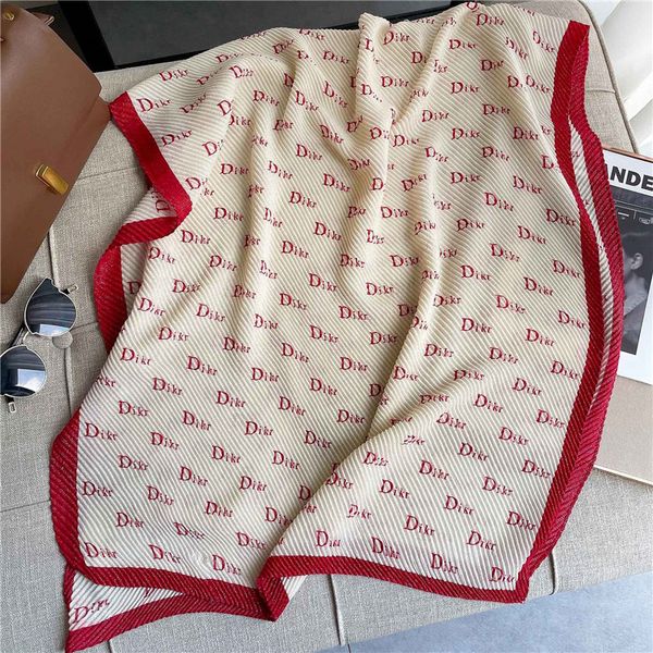 2022 korean version new cotton and linen scarf women's warm fashion foreign style large shawl silk, Blue;gray