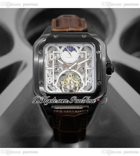 xl 100 a23j automatic moon phase tourbillon mens watch pvd all black steel white inner skeleton dial stick number markers brown leather stra, Slivery;brown
xl 100 a23j automatic moon phase tourbillon mens watch pvd all black steel white inner skeleton dial stick number markers brown leather stra, Slivery;brown