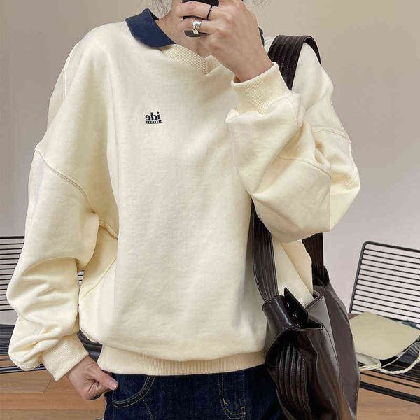spring autumn women's casual solid color embroidered decorative lapel long sleeve loose sweatshirt t220726, Black
spring autumn women's casual solid color embroidered decorative lapel long sleeve loose sweatshirt t220726, Black