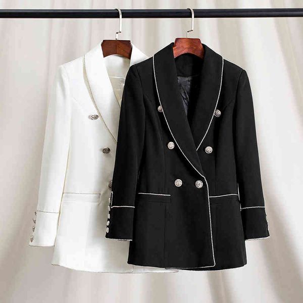 women's suits blazers small green fruit collar stitched diamond studded double row button suit jacket women's winter long sleeve t, White;black
women's suits blazers small green fruit collar stitched diamond studded double row button suit jacket women's winter long sleeve t, White;black