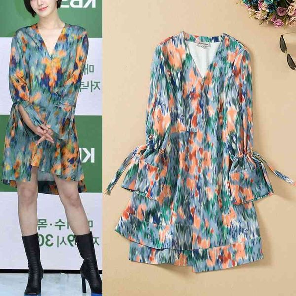 casual dresses early spring celebrity women's dress cross v-neck waist print long sleeve women, Black;gray
casual dresses early spring celebrity women's dress cross v-neck waist print long sleeve women, Black;gray