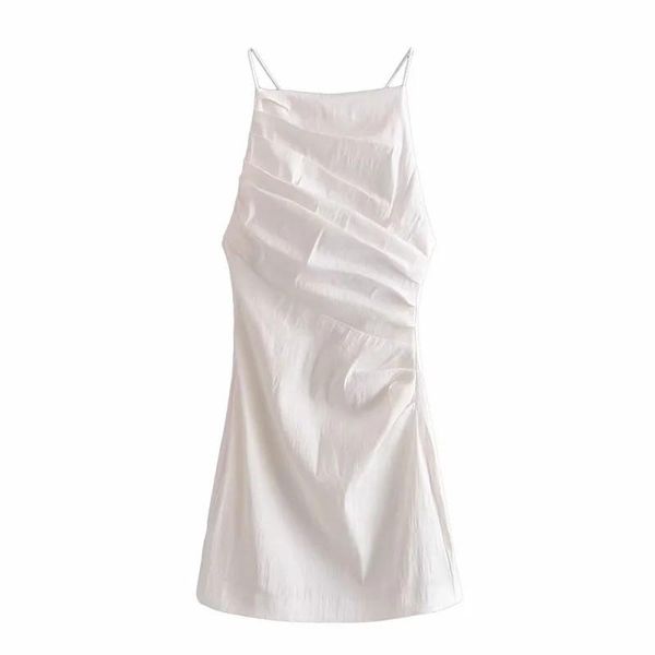 white dress women ruched woman slip backless elegant slim strap short summer sundresses, Black;gray
white dress women ruched woman slip backless elegant slim strap short summer sundresses, Black;gray