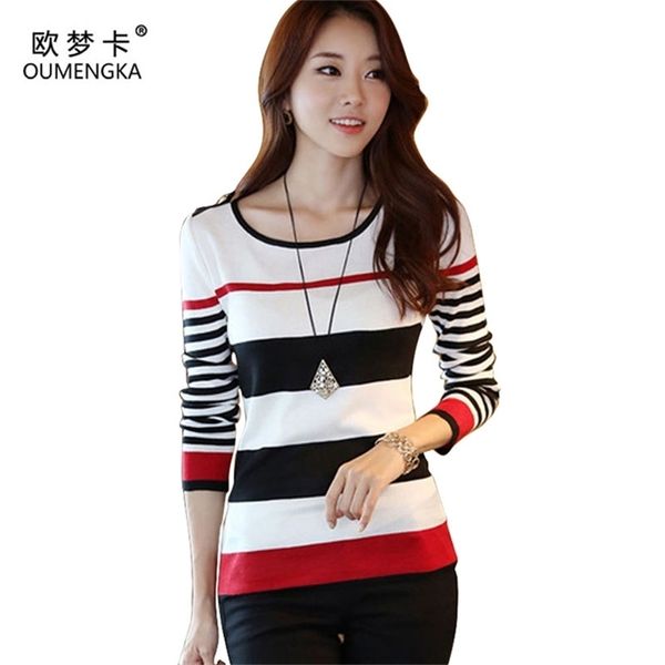 oumengka spring autumn women sweater casual slim red black stripes blue black stripes s l xl bottoming pullover 201225, White;black
oumengka spring autumn women sweater casual slim red black stripes blue black stripes s l xl bottoming pullover 201225, White;black
