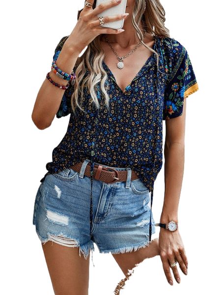 ditsy floral tie neck dolman sleeve blouse t5yt#, White
ditsy floral tie neck dolman sleeve blouse t5yt#, White