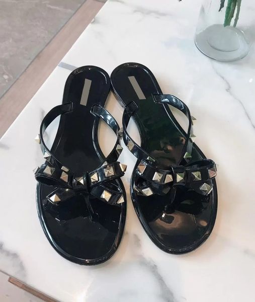 fashion woman slippers rivets jelly sandals slides bowtie for girls flip flops designer letters printed slipper 35-41, Black
fashion woman slippers rivets jelly sandals slides bowtie for girls flip flops designer letters printed slipper 35-41, Black