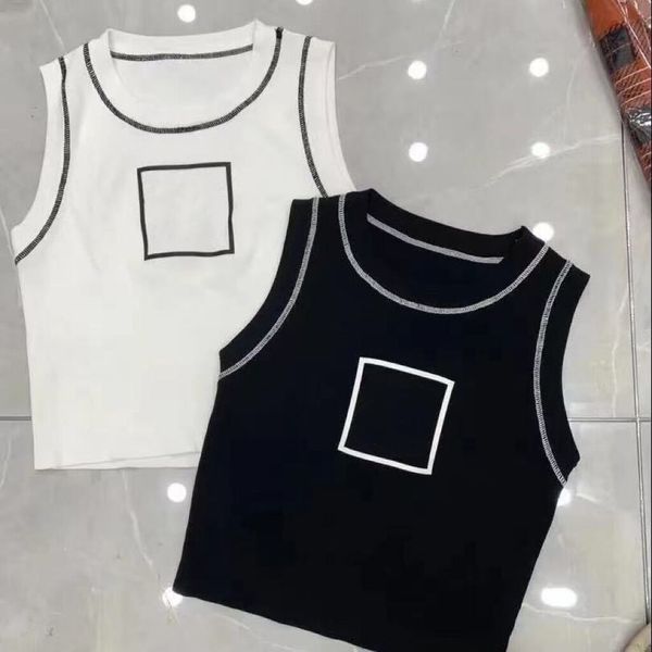 designer women knits t-shirt ladies tank brand cotton embroidered camisole letter short sleeve navel tight, White
designer women knits t-shirt ladies tank brand cotton embroidered camisole letter short sleeve navel tight, White