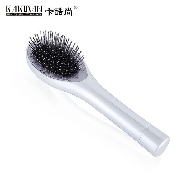 electric hair brush red blue lights therpay scalp massage hair-comb, Silver