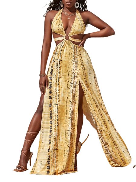 sxy graphic print o-ring cut out split thigh tie backless halter dress v1kb#, Black;gray
sxy graphic print o-ring cut out split thigh tie backless halter dress v1kb#, Black;gray