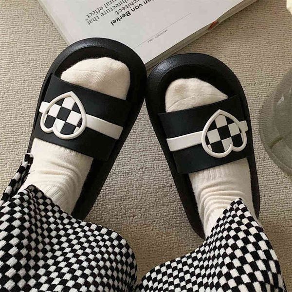 summer women slippers sandals home heart-shaped checkered bathroom slides female eva non-slip soft thick sole beach slipper t220728, Black
summer women slippers sandals home heart-shaped checkered bathroom slides female eva non-slip soft thick sole beach slipper t220728, Black