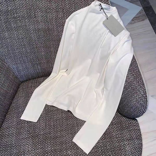 women's t-shirt designer trendy paris + 22 early spring catwalk style chest three-dimensional adhesive letters half high collar bottome, White
women's t-shirt designer trendy paris + 22 early spring catwalk style chest three-dimensional adhesive letters half high collar bottome, White