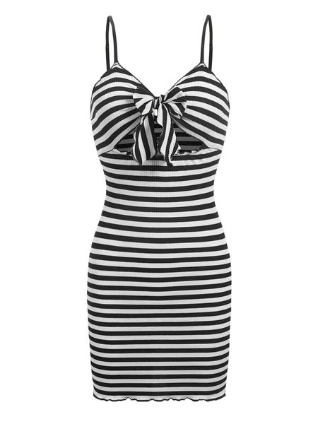 striped print cutout tie front lettuce trim slip dress j5ox#, Black;gray
striped print cutout tie front lettuce trim slip dress j5ox#, Black;gray