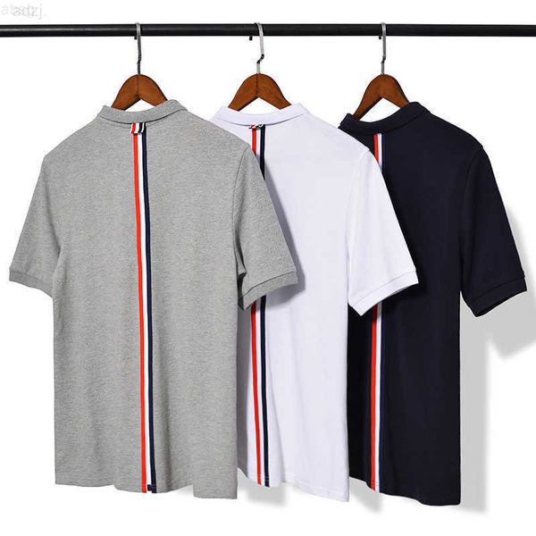 thom men's and women's striped t-shirts lapels, shorts wear, cotton, fashion, 2022 tb, White;black
thom men's and women's striped t-shirts lapels, shorts wear, cotton, fashion, 2022 tb, White;black