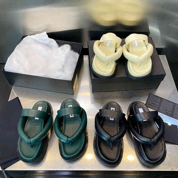 slippers spring and summer thick bottom bread clip foot herringbone slippers sheepskin toe cream shoes sandals, Black
