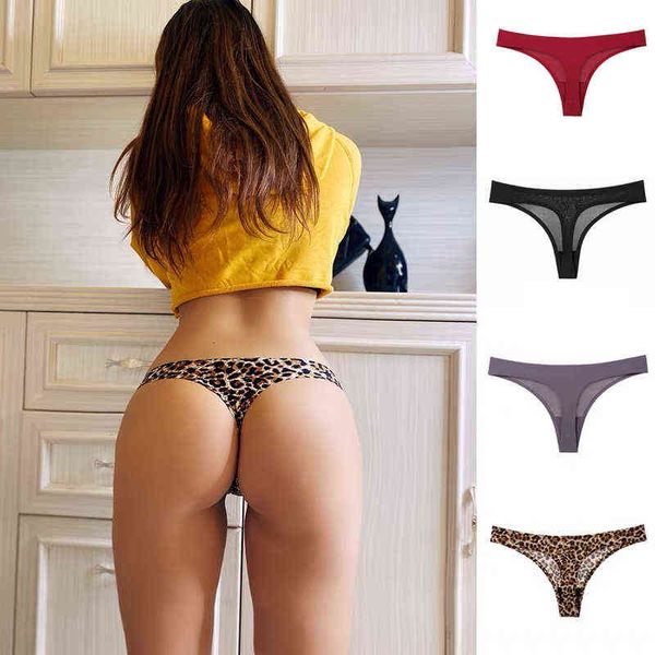 women traceless underwear female thong elasticity durable leopard print european american sports fitness ice silk t-pants w220324, Red;black
women traceless underwear female thong elasticity durable leopard print european american sports fitness ice silk t-pants w220324, Red;black