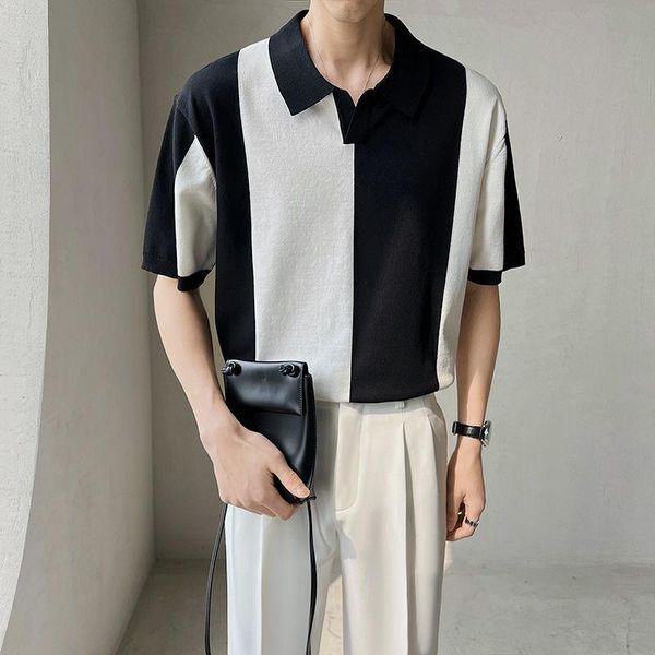 men's t-shirts 2022 summer men's loose knitting short sleeved t-shirt color stitching fashion trend tshirts high-quality lapel col, White;black
men's t-shirts 2022 summer men's loose knitting short sleeved t-shirt color stitching fashion trend tshirts high-quality lapel col, White;black