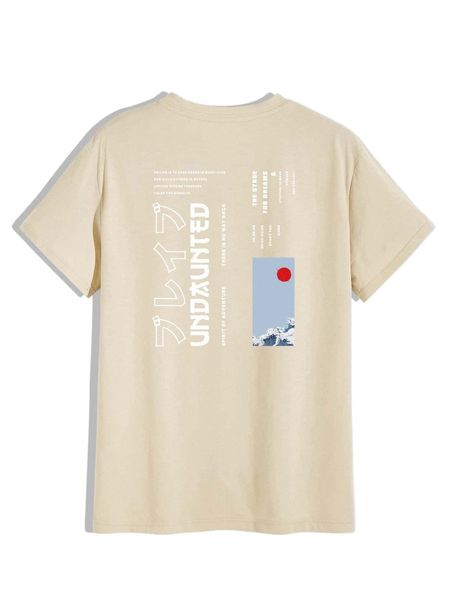 romwe guys letter graphic tee x16q#, White;black