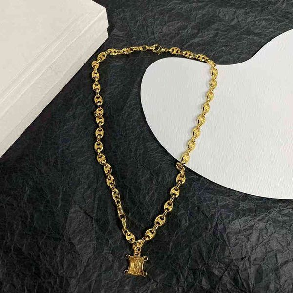 arch designer triumphal chain necklace womens new pig nose personality temperament collarbone neck, Black
arch designer triumphal chain necklace womens new pig nose personality temperament collarbone neck, Black