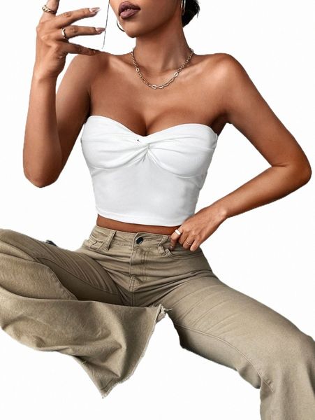 twist front crop tube z6ul#, White 
twist front crop tube z6ul#, White