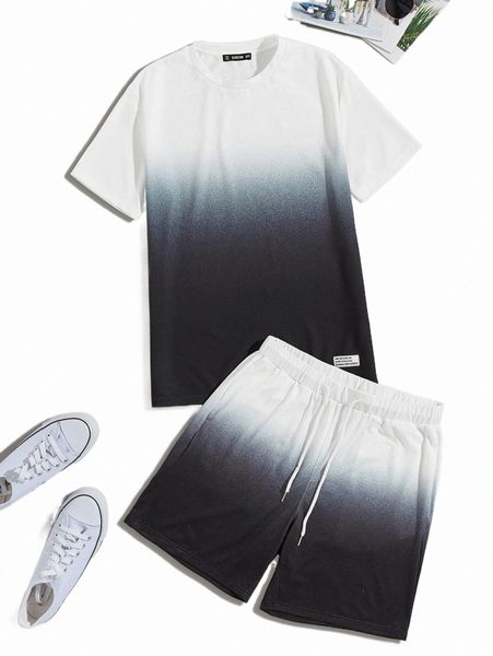 men patched ombre & drawstring waist shorts set y8qa#, Gray
men patched ombre & drawstring waist shorts set y8qa#, Gray