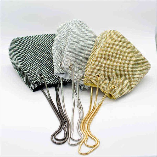 evening bags shoulder wedding handbag designer crystal bucket bag for women multicolor rhinestone rainbow beaded ladies new luxury 220330 
evening bags shoulder wedding handbag designer crystal bucket bag for women multicolor rhinestone rainbow beaded ladies new luxury 220330