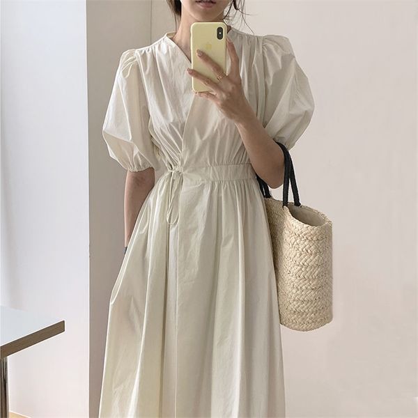 houzhou korean fashion midi dress women chic elegant v neck cross lace up solid puff sleeve casual summer ladies 220518, Black;gray
houzhou korean fashion midi dress women chic elegant v neck cross lace up solid puff sleeve casual summer ladies 220518, Black;gray