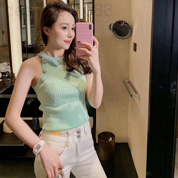 women's tanks & camis designer european knitted vest in spring and summer of 2021 women wear elegant ice silk sleeveless button neck su, White
women's tanks & camis designer european knitted vest in spring and summer of 2021 women wear elegant ice silk sleeveless button neck su, White