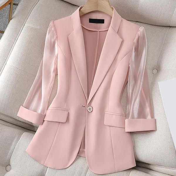 women's suits & blazers summer solid color elegant pink blazer casual thin women jacket women's korean style office lady suit coat, White;black
women's suits & blazers summer solid color elegant pink blazer casual thin women jacket women's korean style office lady suit coat, White;black