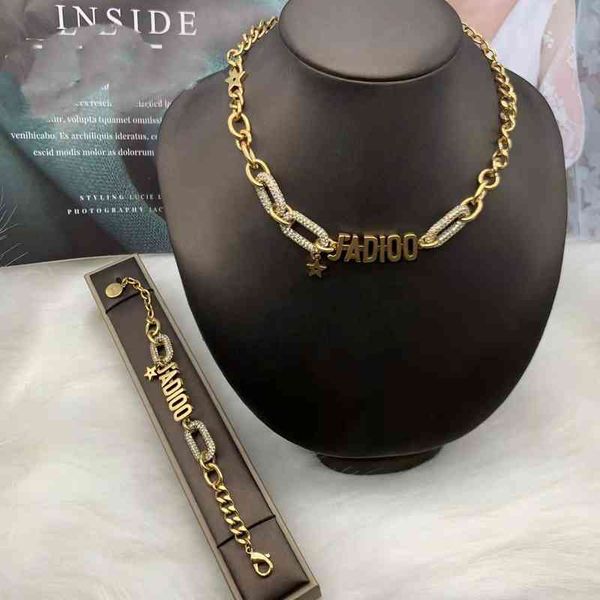 2022 new letter diamond necklace femininity fashion net red same bracelet j685, Silver
2022 new letter diamond necklace femininity fashion net red same bracelet j685, Silver