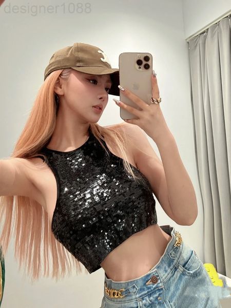 women's tanks & camis designer ce home 22 spring and summer new sequin vest suspender female interior design feeling slim short 5e27, White
women's tanks & camis designer ce home 22 spring and summer new sequin vest suspender female interior design feeling slim short 5e27, White