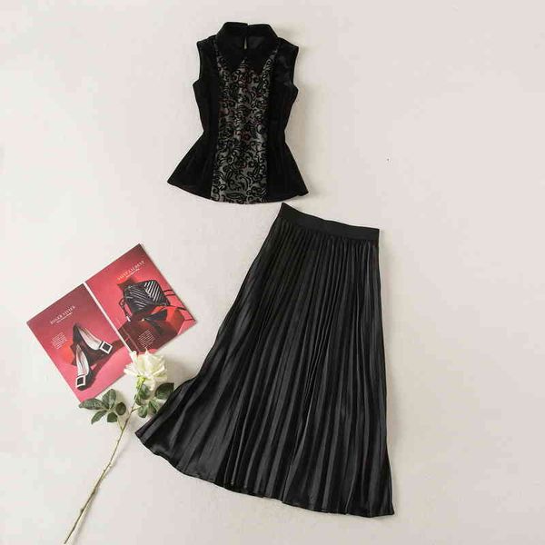 two piece dress xxl suit velvet black 2022 spring summer style lapel sleeveless pleated skirt celebrity n9v1, White
two piece dress xxl suit velvet black 2022 spring summer style lapel sleeveless pleated skirt celebrity n9v1, White