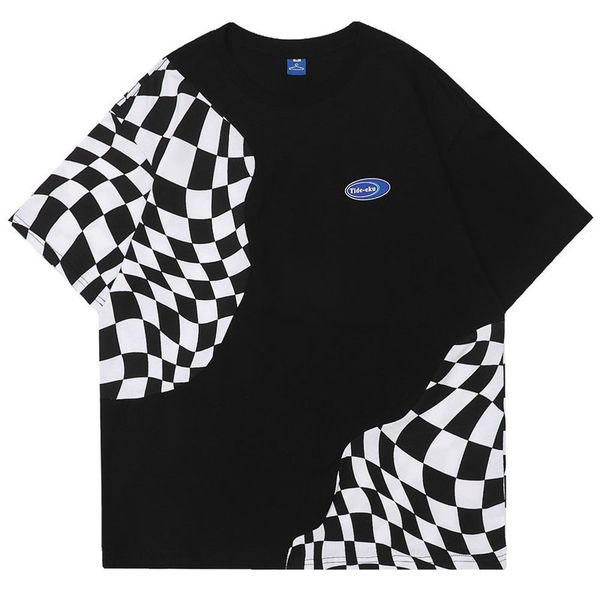 oversized t shirts checks patchwork cotton o-neck tee men's clothing summer harajuku streetwear casual short sleeve t-shirts, White;black
oversized t shirts checks patchwork cotton o-neck tee men's clothing summer harajuku streetwear casual short sleeve t-shirts, White;black