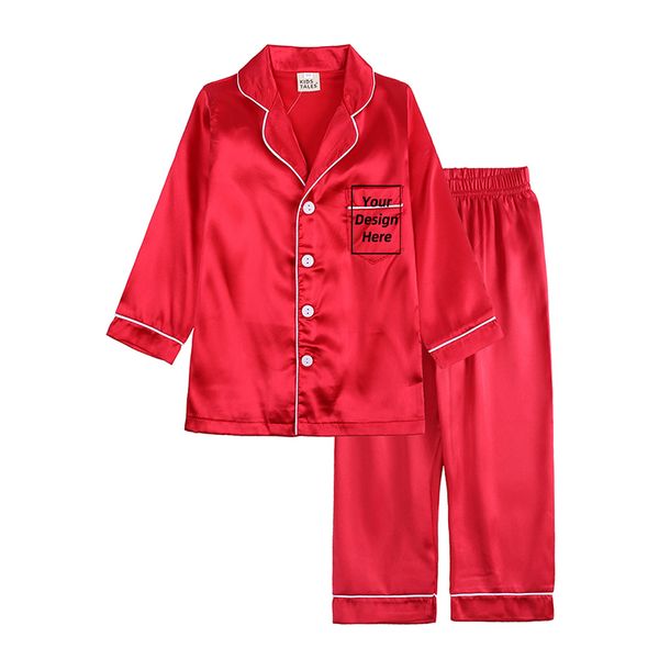 add your own text and design customizing pajama sets for girls silk satin diy solid nightgown children sleepwear for boys 220621, Black;red
add your own text and design customizing pajama sets for girls silk satin diy solid nightgown children sleepwear for boys 220621, Black;red