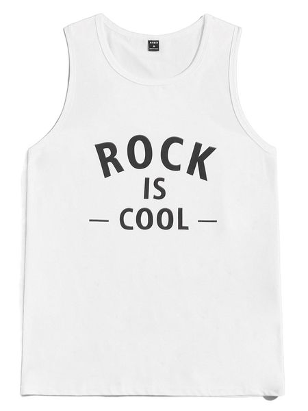 men slogan graphic tank v1bq#, White;black
