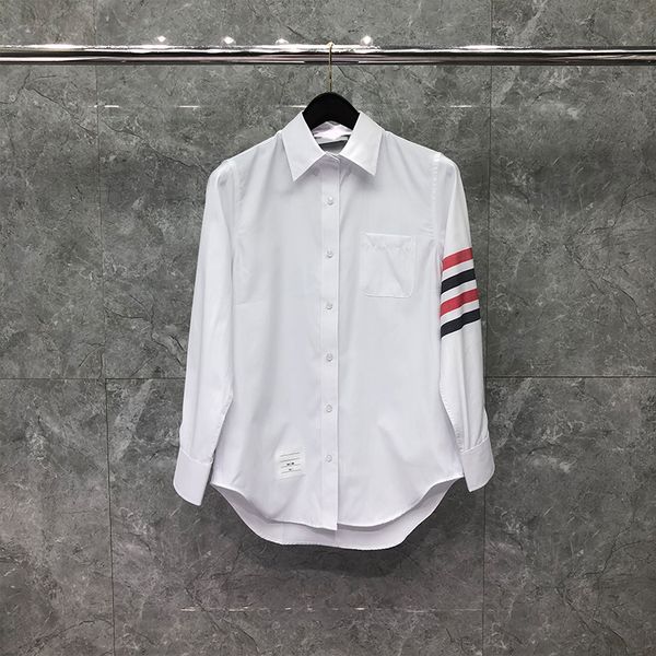 red black 4 bar stripe men's shirt classic solid white business casual designer shirts fine cotton long sleeve women's blouse luxu, White;black
red black 4 bar stripe men's shirt classic solid white business casual designer shirts fine cotton long sleeve women's blouse luxu, White;black