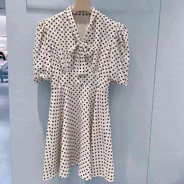 french style polka dot dress women's spring and summer new temperament lady chiffon short skirt with a slim waist, Black
french style polka dot dress women's spring and summer new temperament lady chiffon short skirt with a slim waist, Black