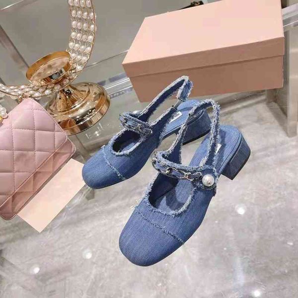 sandals high end quality spring and summer denim one line buckle chain pearl button fairy mary jane shoes sandals, Black
sandals high end quality spring and summer denim one line buckle chain pearl button fairy mary jane shoes sandals, Black