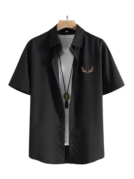 men antler print shirt without tee p5fy#, White;black
men antler print shirt without tee p5fy#, White;black