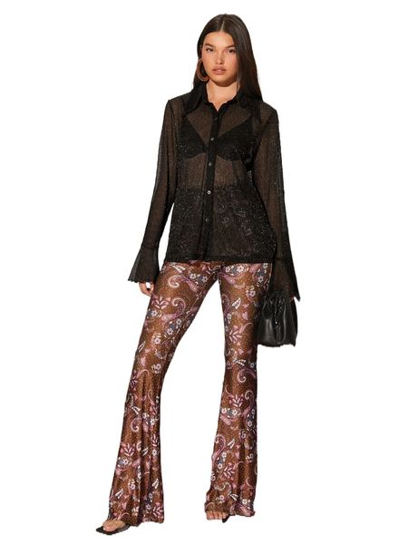 lettuce trim flounce sleeve glitter without bra i9gx#, White
lettuce trim flounce sleeve glitter without bra i9gx#, White