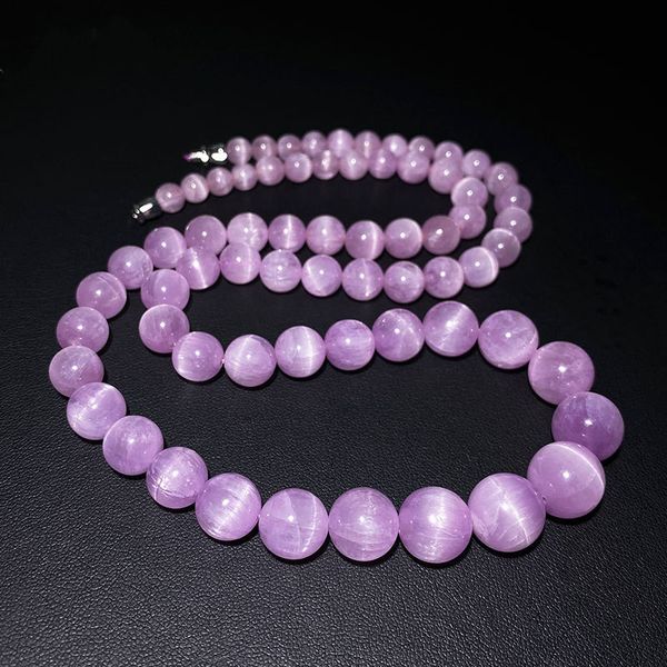 natural purple kunzite cat eye round beads necklace 6-13mm purple kunzite bracelet women men chain aaaaa, Silver
natural purple kunzite cat eye round beads necklace 6-13mm purple kunzite bracelet women men chain aaaaa, Silver