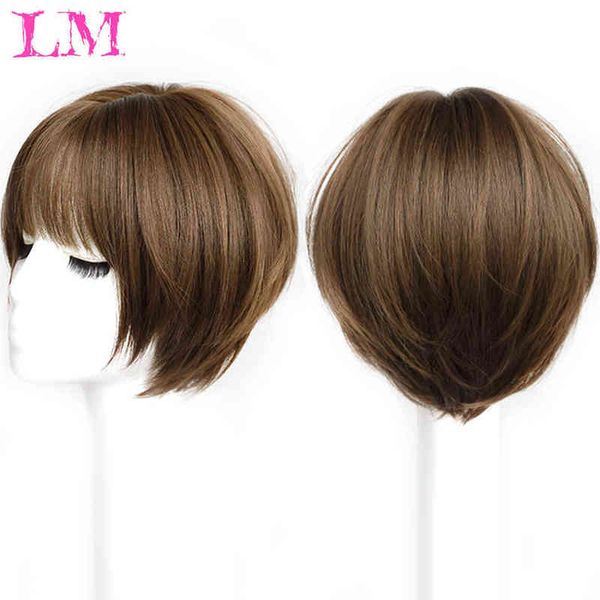 short bob wig with bangs synthetic wigs for women ombre black red blonde pink lolita cosplay party natural hair perruque 220712, Black;brown
short bob wig with bangs synthetic wigs for women ombre black red blonde pink lolita cosplay party natural hair perruque 220712, Black;brown