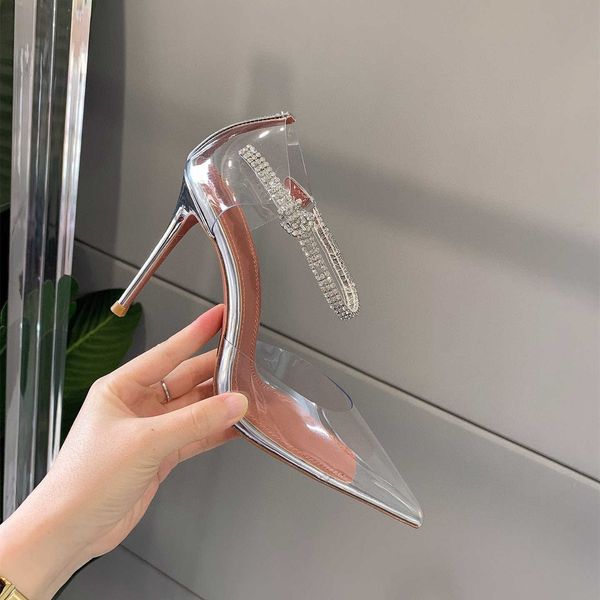 casual designer summer lady women sandals shoes pvc clear leather pointy toe crystal high heels stiletto stripper zapatos mujer pumps, Black
casual designer summer lady women sandals shoes pvc clear leather pointy toe crystal high heels stiletto stripper zapatos mujer pumps, Black