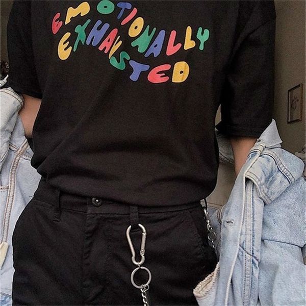 kuakuayu hjn emotionally exhausted colorful printed t shirt tumblr grunge black tee cute summer street wear lj200827, White;black
kuakuayu hjn emotionally exhausted colorful printed t shirt tumblr grunge black tee cute summer street wear lj200827, White;black