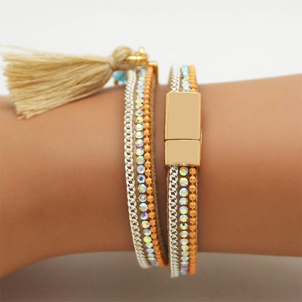 charm bracelets ab rhinestone multilayer magnet tassel leather for women crystal bracelets& bangles 2022 bohemian, Golden;silver
charm bracelets ab rhinestone multilayer magnet tassel leather for women crystal bracelets& bangles 2022 bohemian, Golden;silver