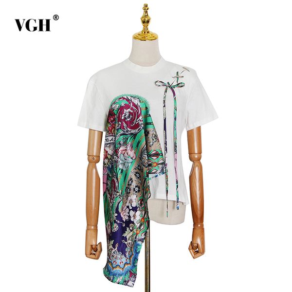 casual print patchwork bow for women o neck short sleeve vintage irregular hem t shirts female fashion clothing 210507, White
casual print patchwork bow for women o neck short sleeve vintage irregular hem t shirts female fashion clothing 210507, White