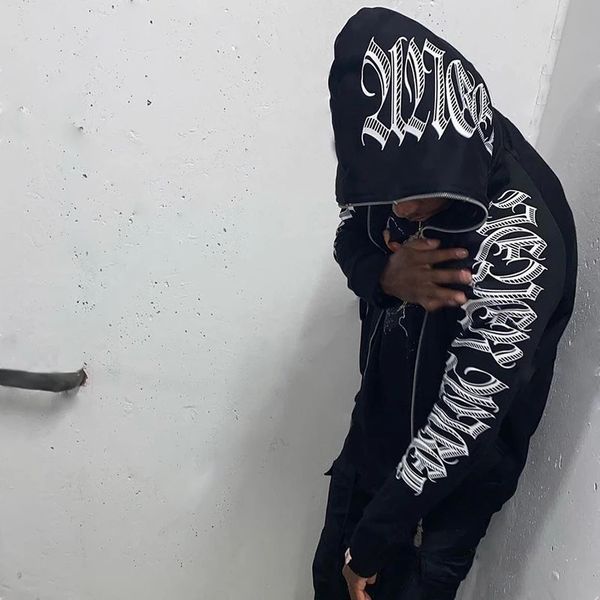women gothic punk zip up hoodie streetwear letter printed long sleeve sweatshirts autumn winter female hoodie jackets, Black
women gothic punk zip up hoodie streetwear letter printed long sleeve sweatshirts autumn winter female hoodie jackets, Black