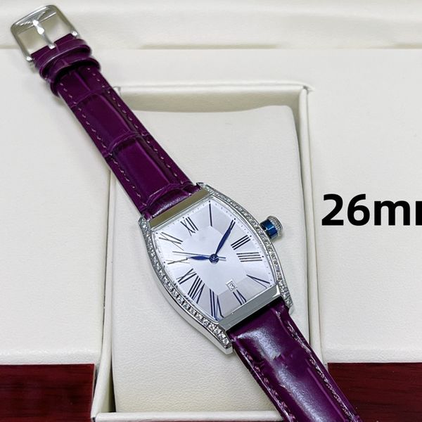 classic fashion quartz women's watch 26mm stainless steel case leather strap sapphire mirror sports diamond watch bucket clasp multicol, Slivery;brown
classic fashion quartz women's watch 26mm stainless steel case leather strap sapphire mirror sports diamond watch bucket clasp multicol, Slivery;brown