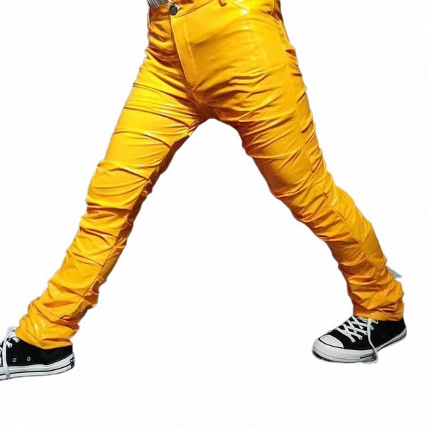 men's pants nightclub streetwear shinny leather pant 10 color men costumes pu erkek pantolon green pleated trousers i3tw#, Black
men's pants nightclub streetwear shinny leather pant 10 color men costumes pu erkek pantolon green pleated trousers i3tw#, Black