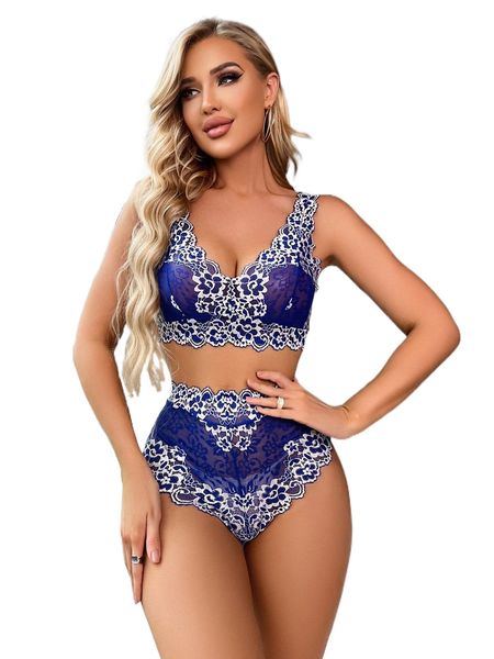 floral lace wireless lingerie set without liner u8z9#, Black;red 
floral lace wireless lingerie set without liner u8z9#, Black;red